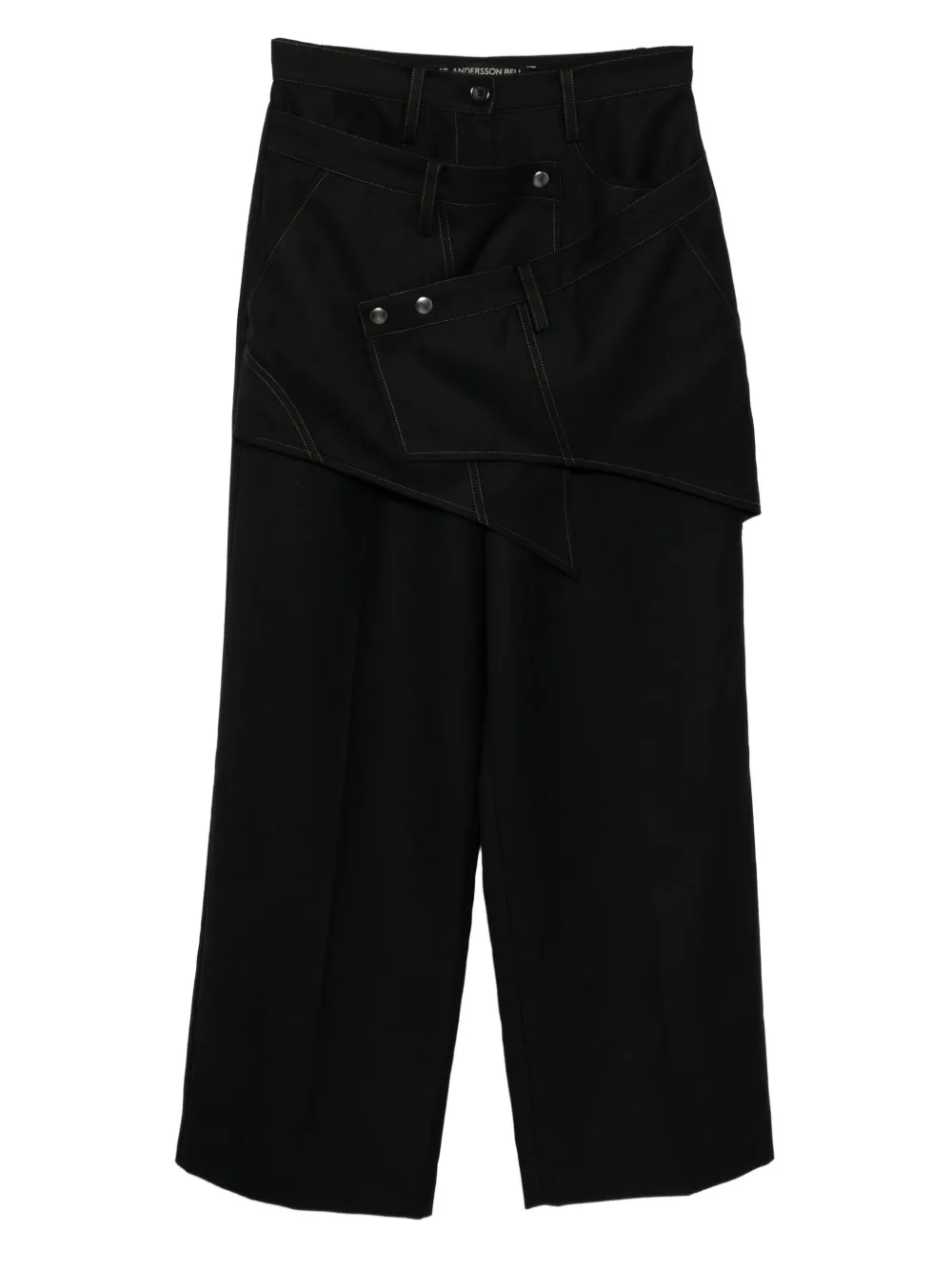 Andersson Bell Crossover-wrap Trousers In Black