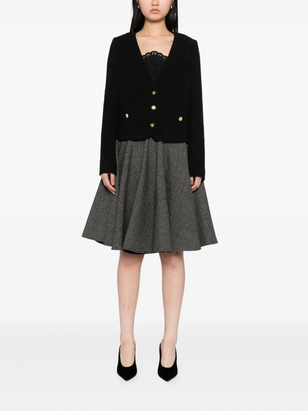 Giambattista Valli A-lijn midi-rok - Zwart