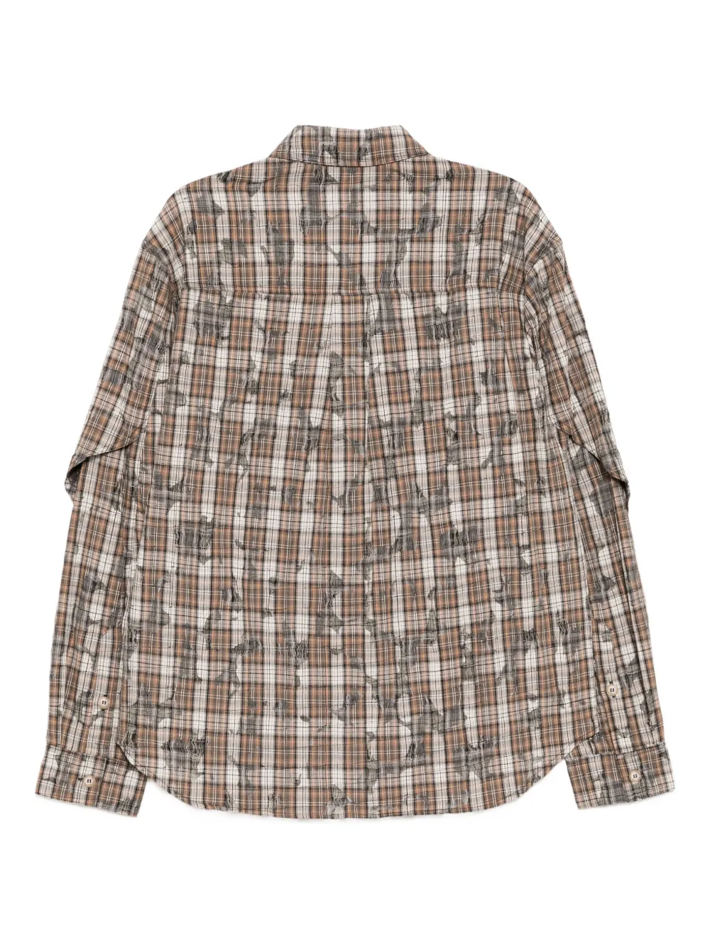 Andersson Bell Checked Layered Shirt In Brown