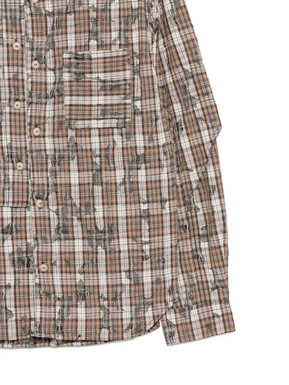 Andersson Bell Checked Layered Shirt In Brown
