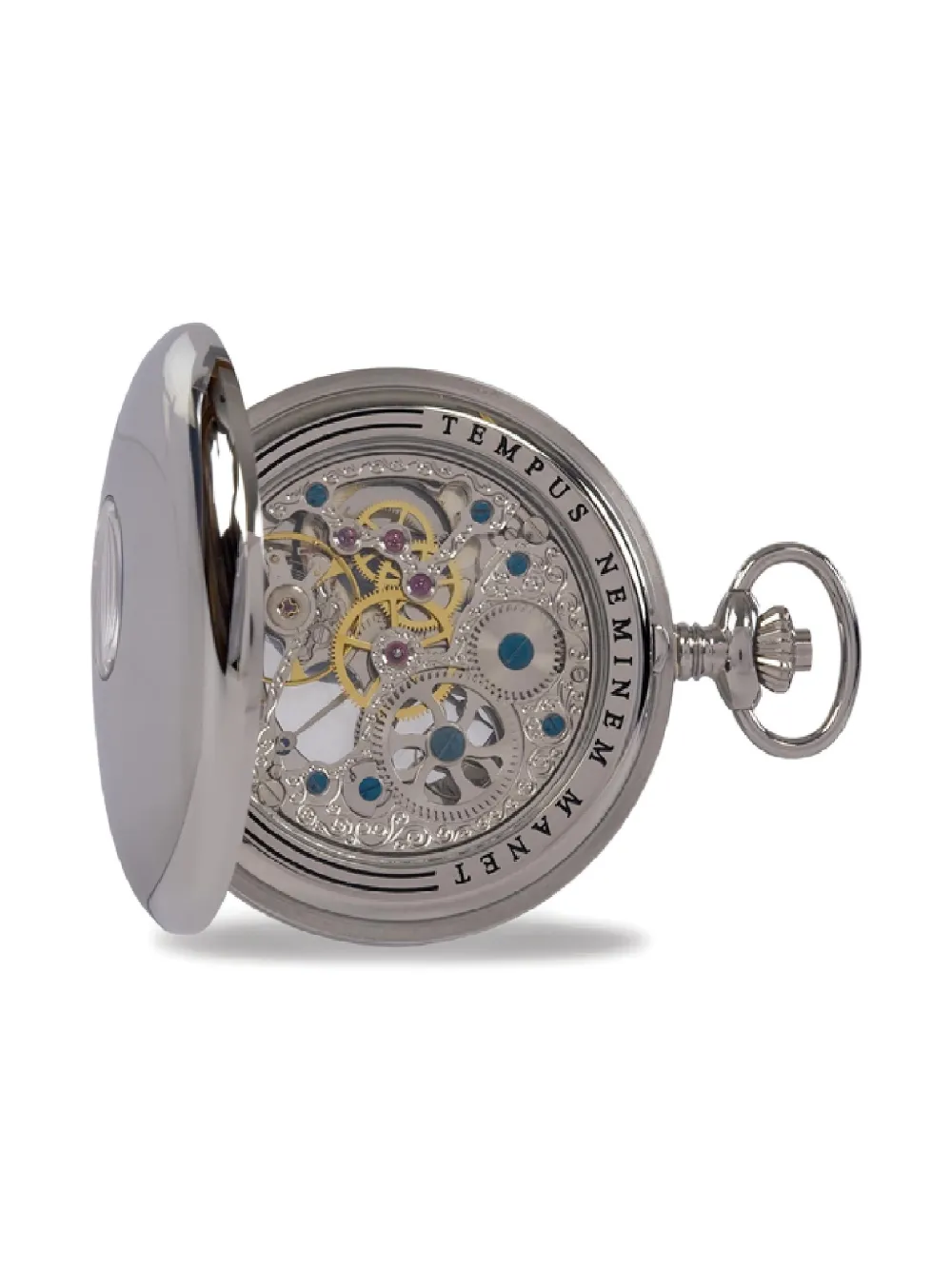 Rapport Mechanical Skeleton Pocket Watch In Metallic