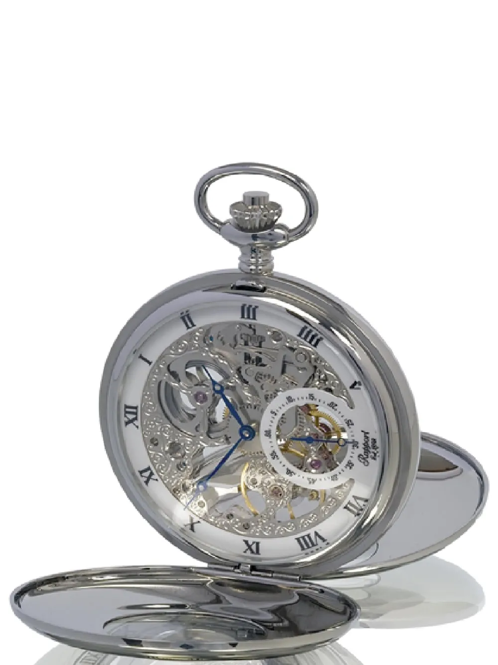 Rapport Mechanical Skeleton Pocket Watch In Metallic