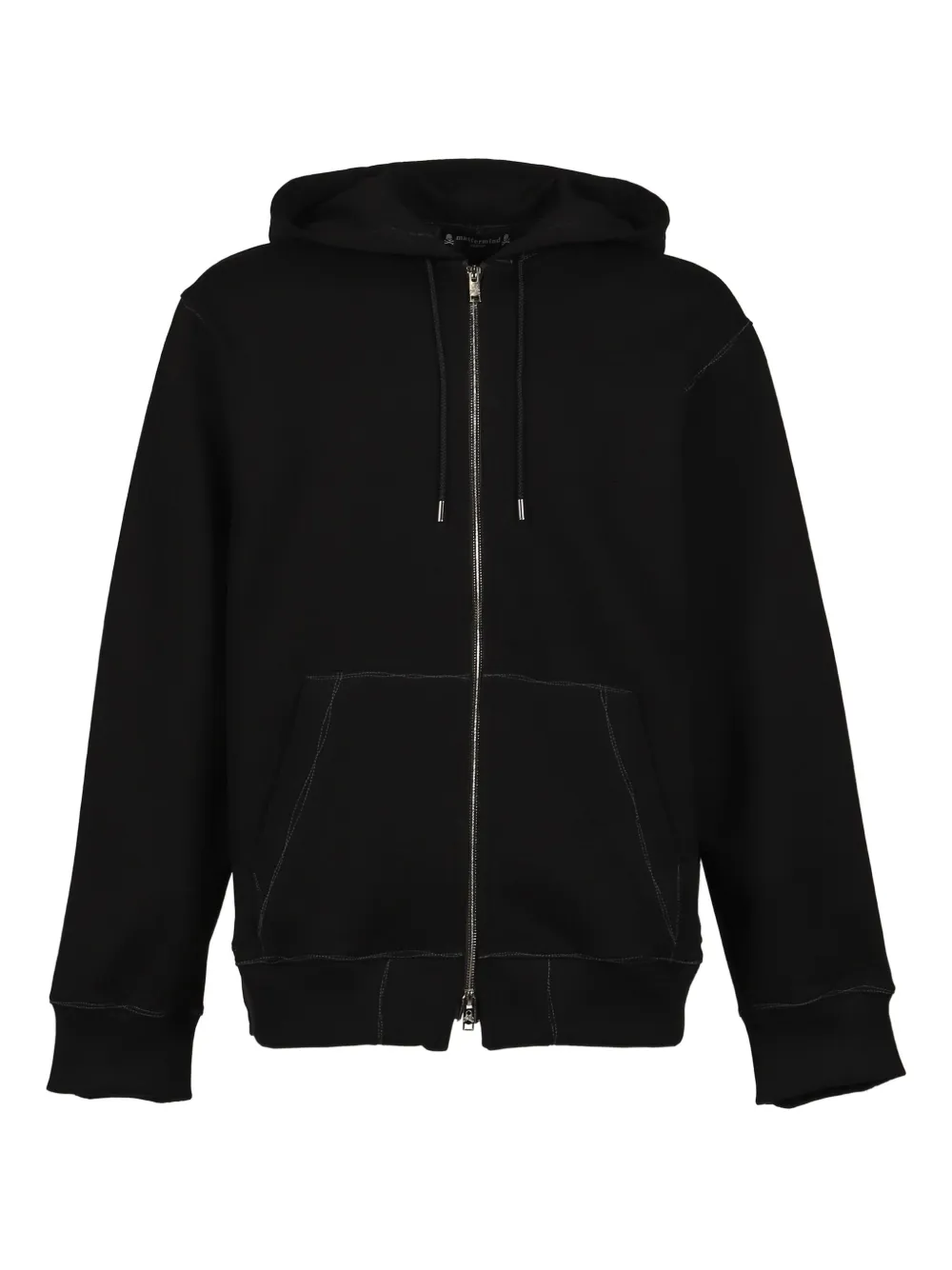 Mastermind World skull-embroidered zip-up hoodie | Black | Image 1