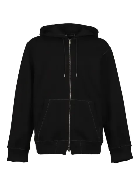 Mastermind World skull-embroidered zip-up hoodie