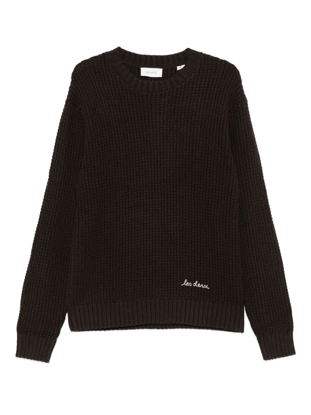 Les Deux Alvin Waffle-knit Jumper In Brown