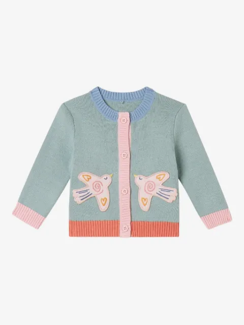 Stella McCartney Kids cárdigan con aplique de pájaro