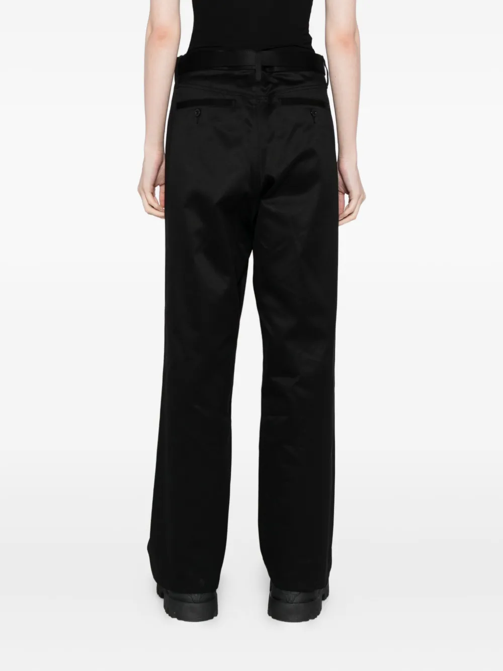 sacai Broek met ceintuur Zwart