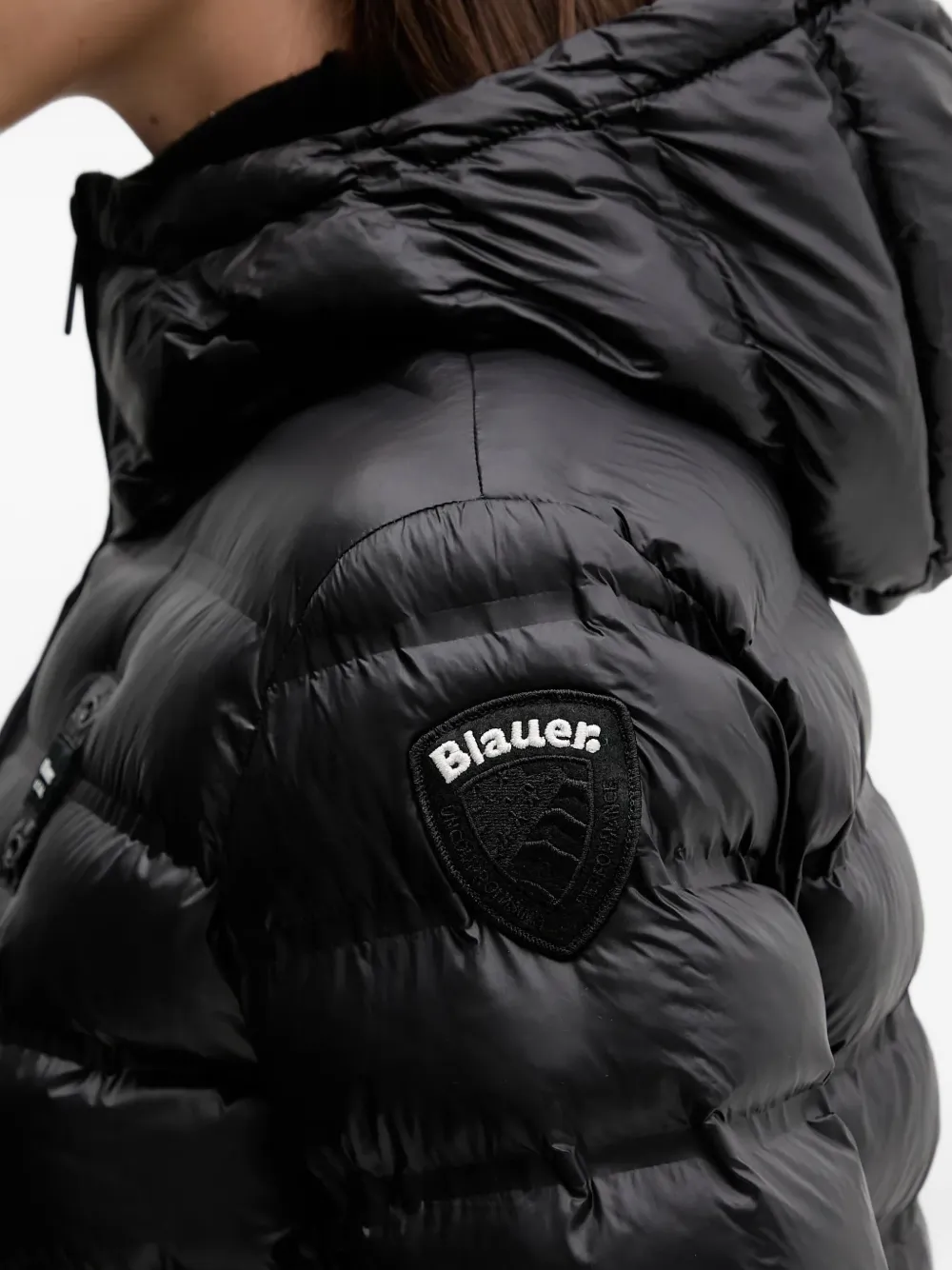 Blauer Ellis gewatteerd jack met capuchon Zwart