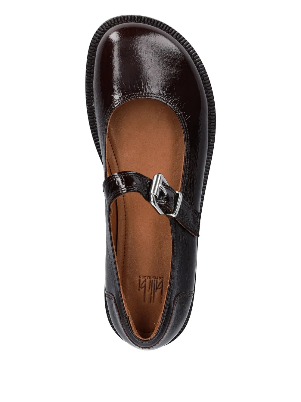 BILLI BI Mary Jane ballerina's met gesp Bruin