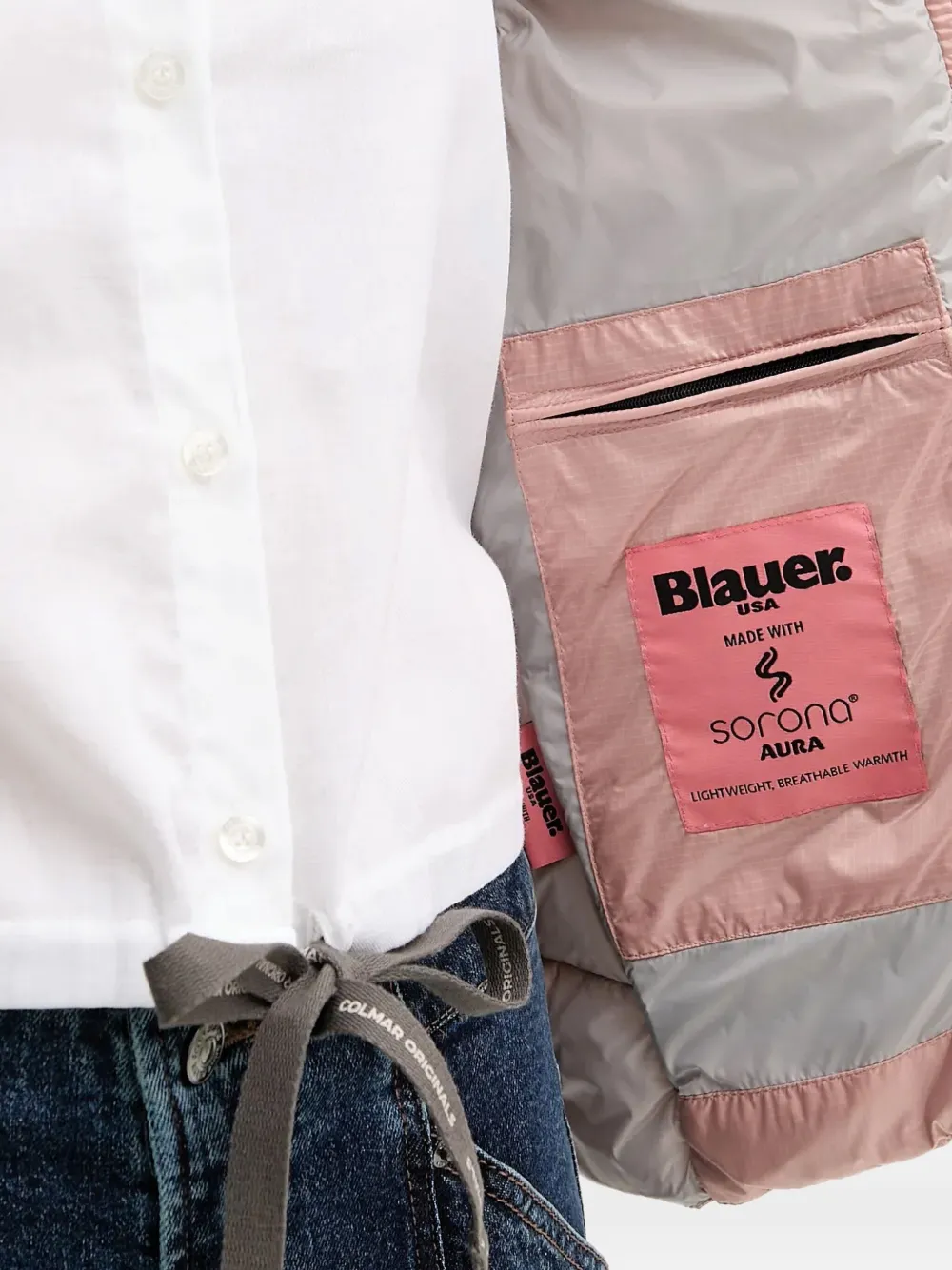 Blauer Carol gewatteerd jack met capuchon Roze