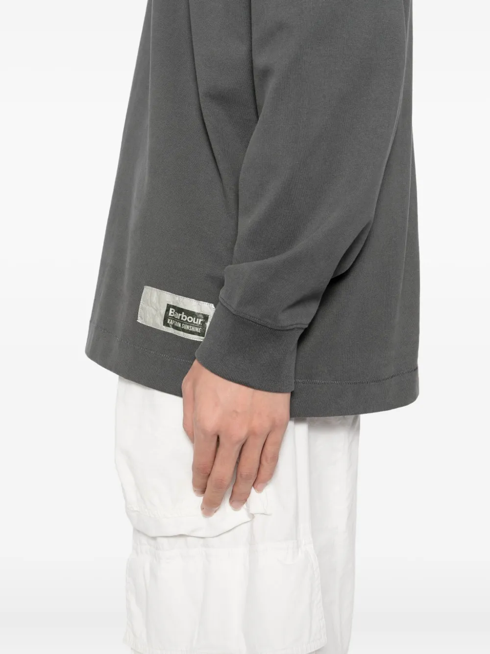 Kaptain Sunshine T-shirt met logopatch Grijs