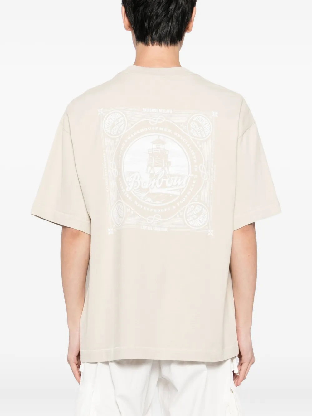 Kaptain Sunshine X Barbour Graphic-print T-shirt In Neutral