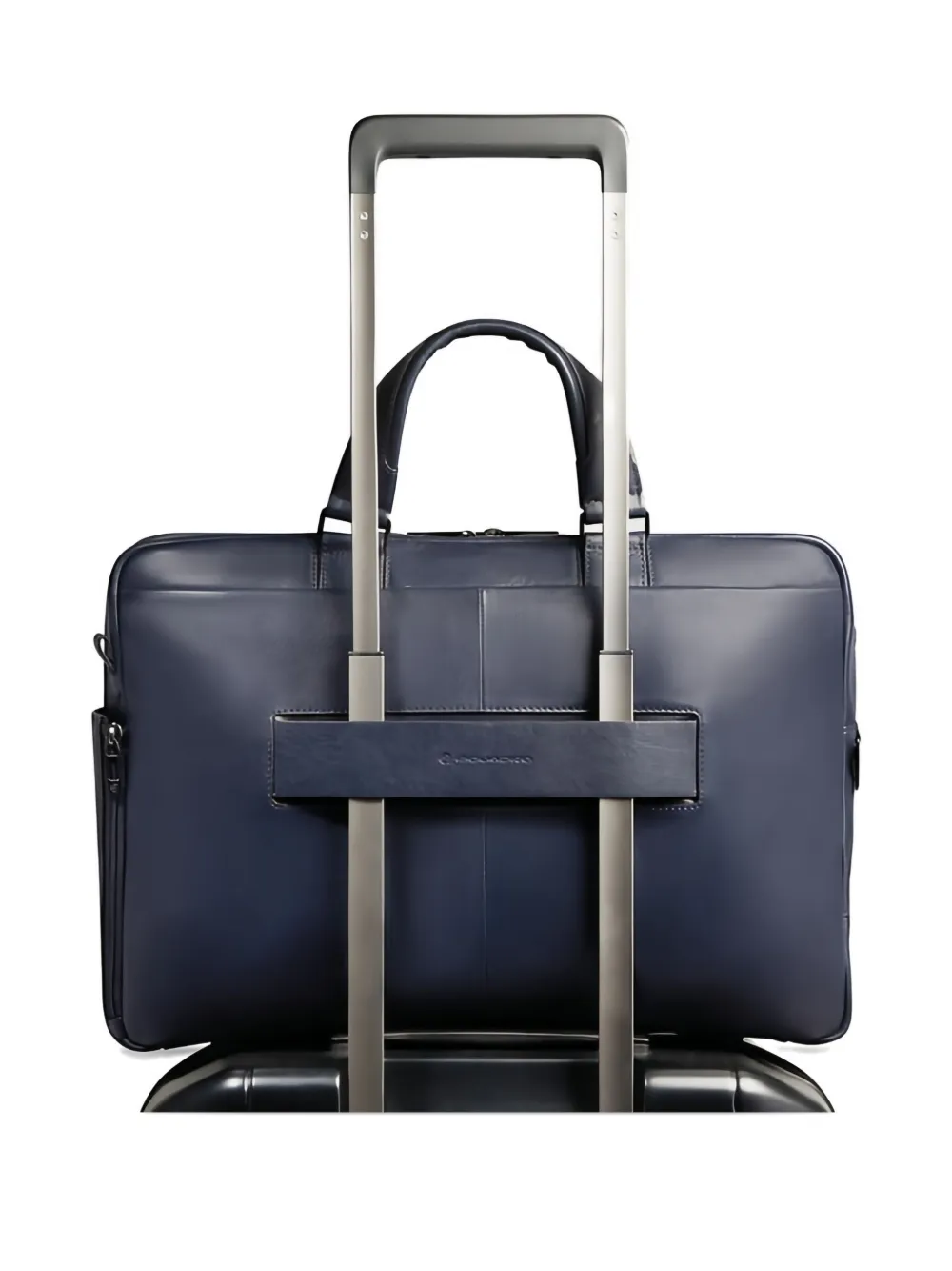 Piquadro Zip Leather Laptop Bag In Blue