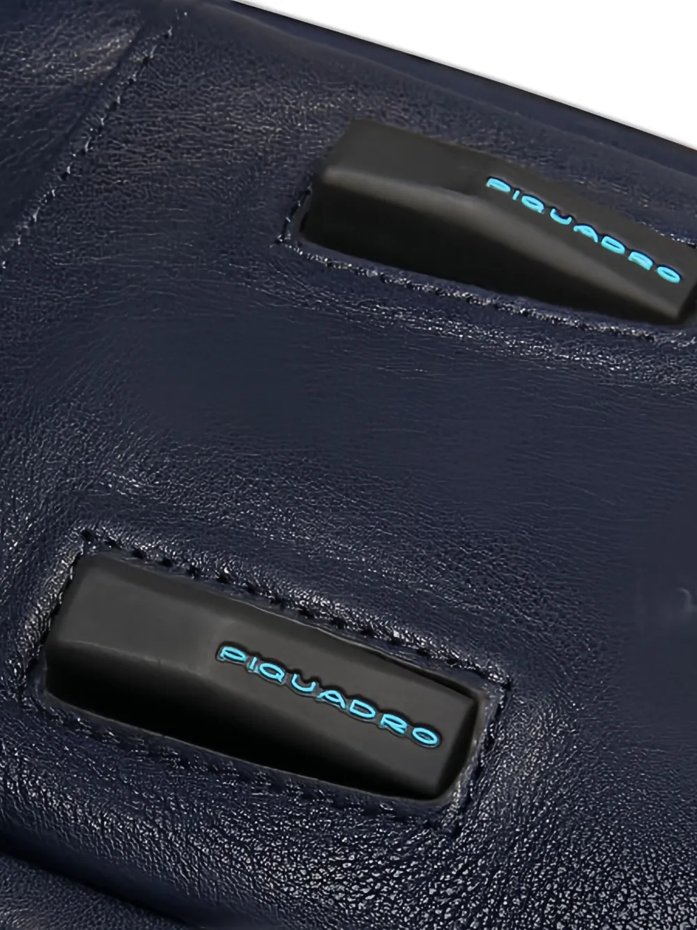 Piquadro Zip Leather Laptop Bag In Blue