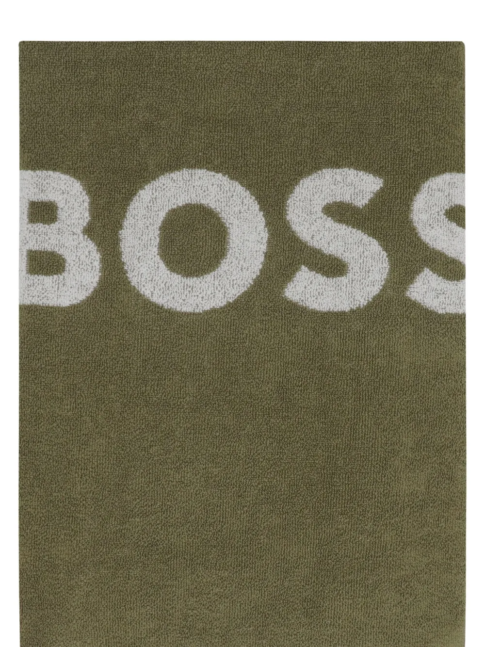 Hugo Boss Logo-embroidered Beach Towel In Green