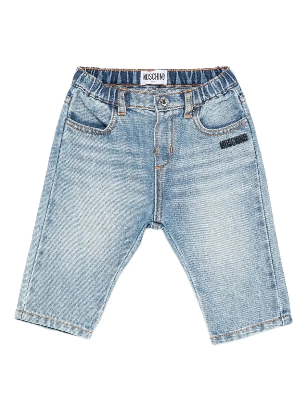 Moschino Kids patch trousers - Blu