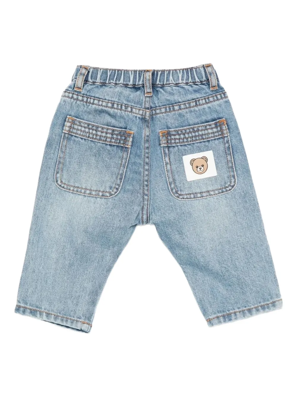 Moschino Kids Broek met patch Blauw