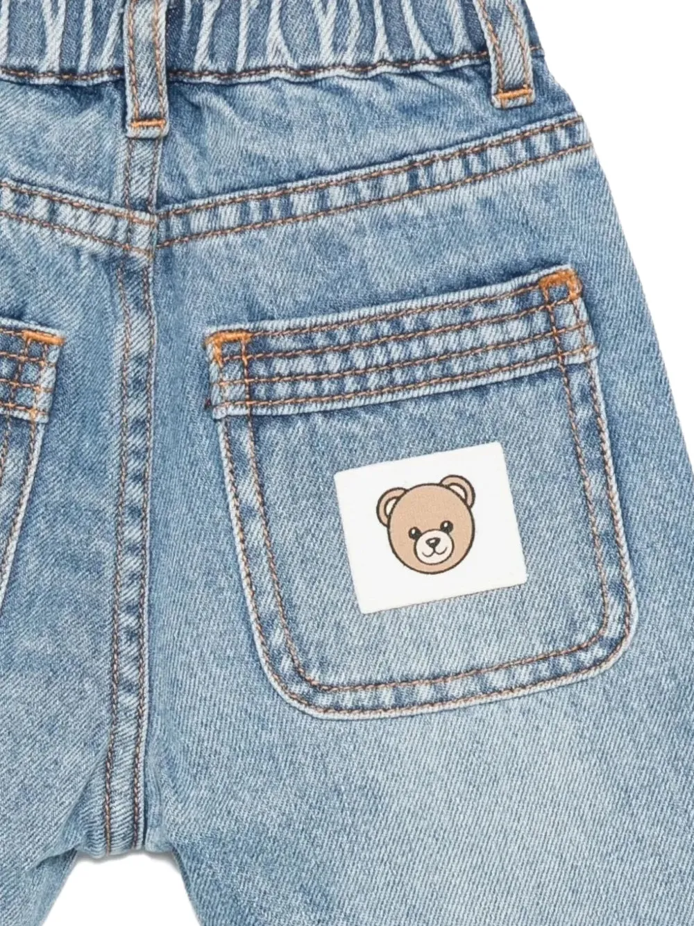 Moschino Kids Broek met patch Blauw