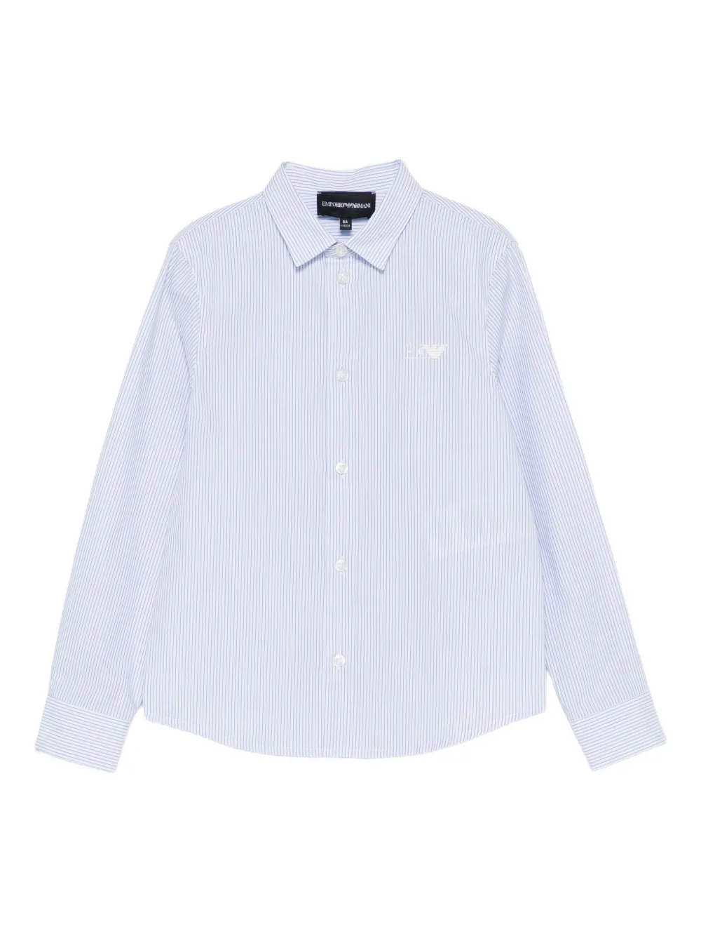 Emporio Armani Kids long-sleeve striped shirt - Blu