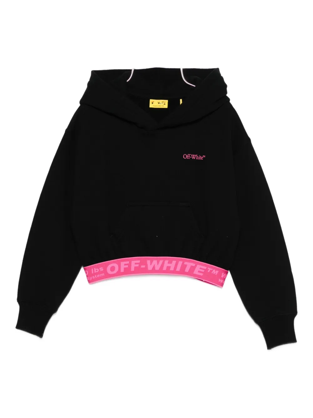 Off-White Kids embroidered-logo crop hoodie | Black | Image 1