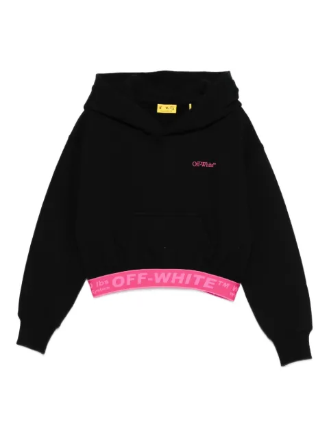 Off-White Kids hoodie corta con logo bordado