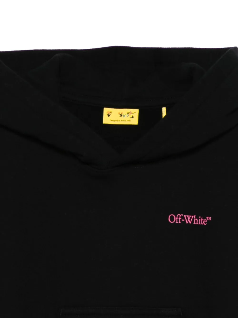 Off-White Kids Cropped hoodie met geborduurd logo Zwart