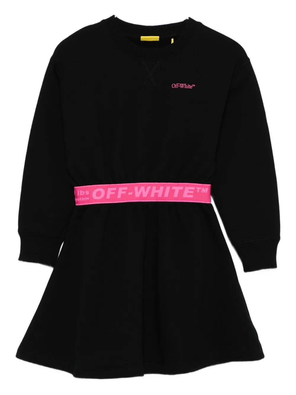 Off-White Kids crew-neck elasticated-waist dress | Black | Image 1