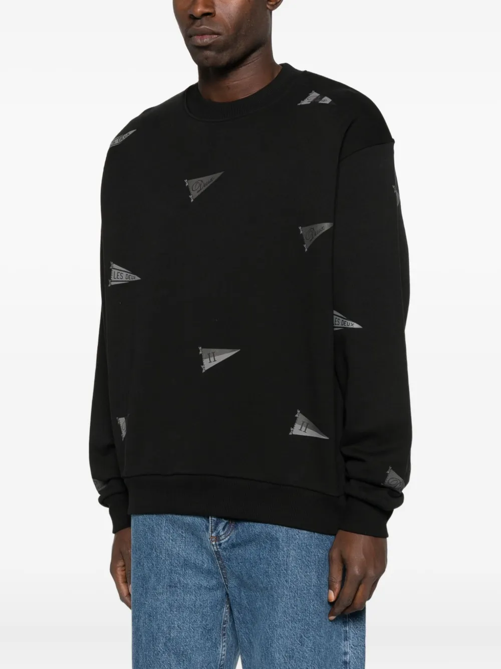 Les Deux Flag-print Sweatshirt In Black
