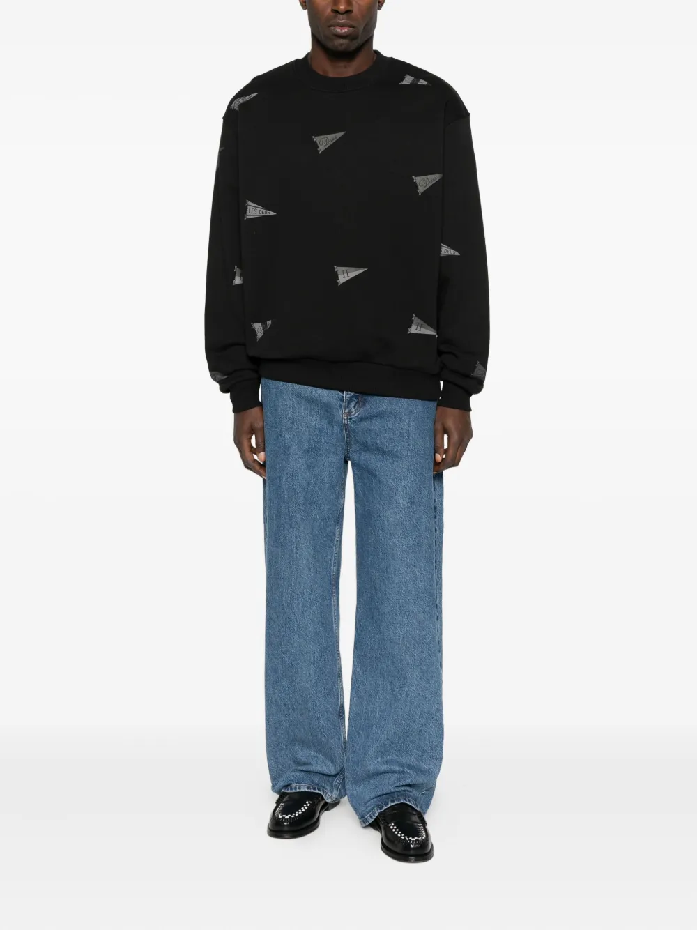 Les Deux Sweater met vlagprint - Zwart