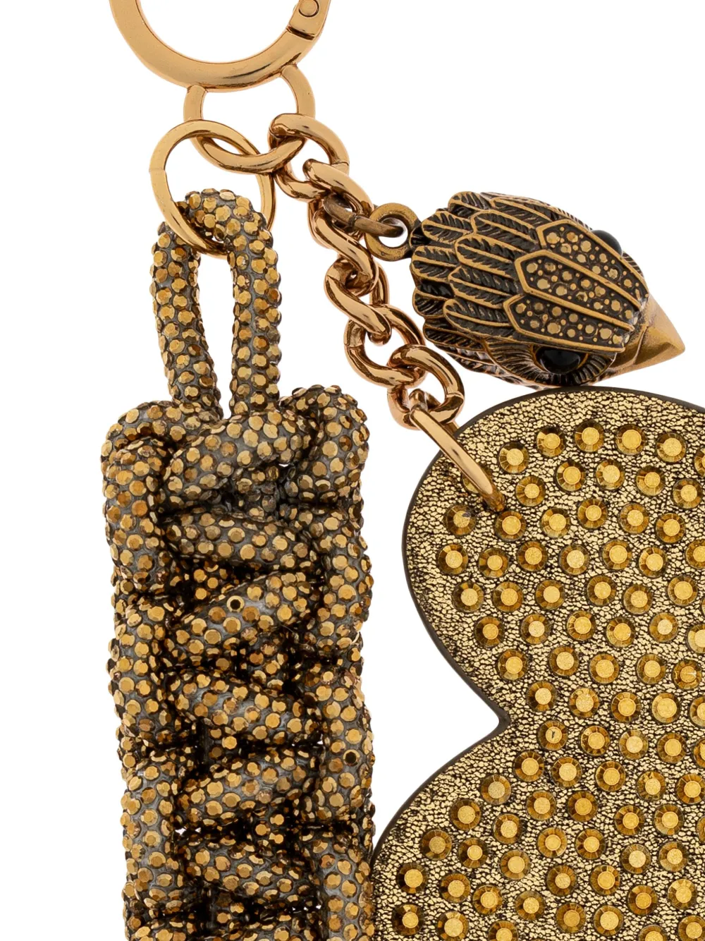 Kurt Geiger Crystal-embellished Keyring In Gold