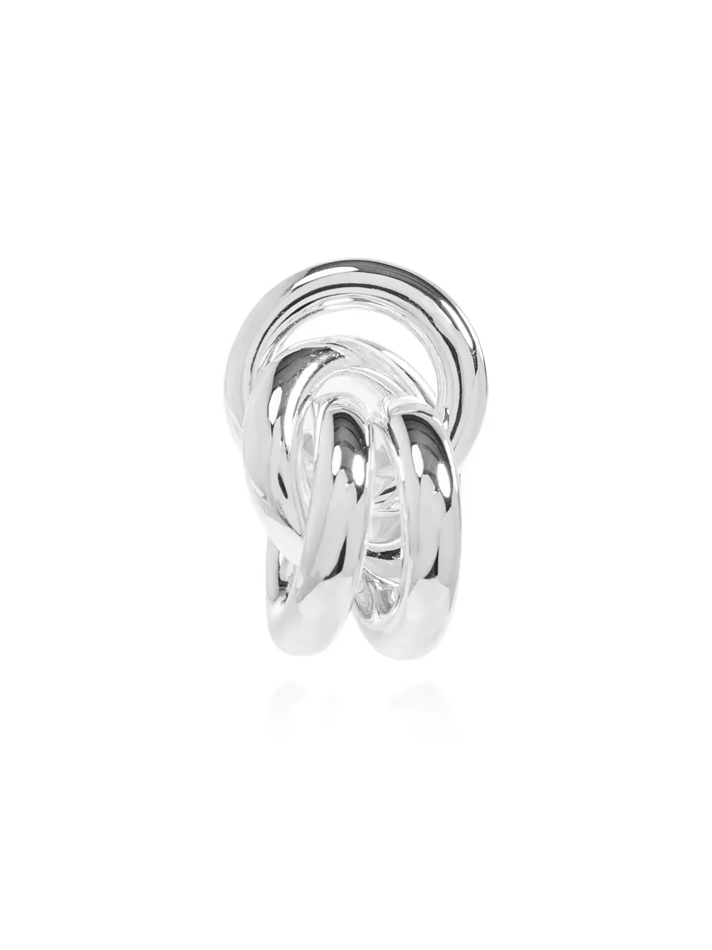 Lie Studio Vera Knot-detail Silver Earrings In Black