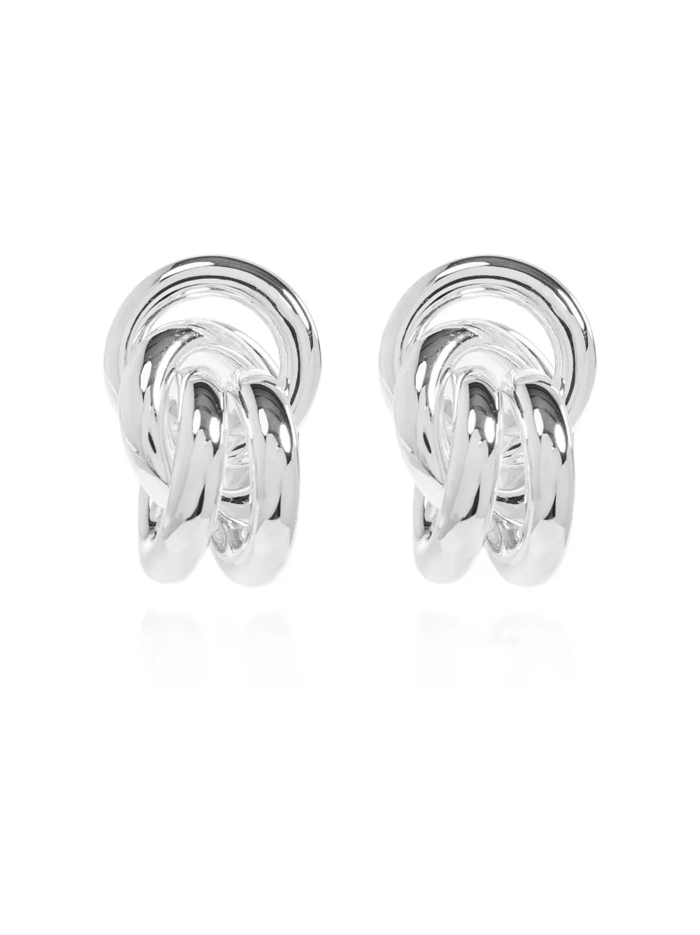 Lie Studio Vera Knot-detail Silver Earrings In Black