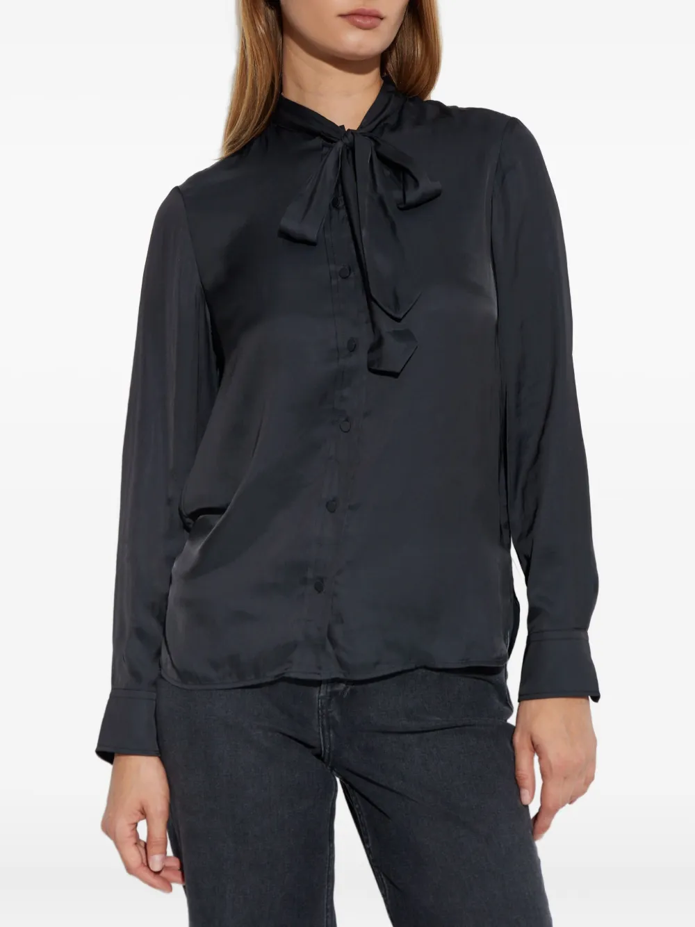 Zadig & Voltaire Tie-neck Shirt In Black