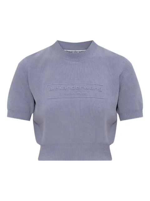 Alexander Wang embossed-logo short-sleeve top
