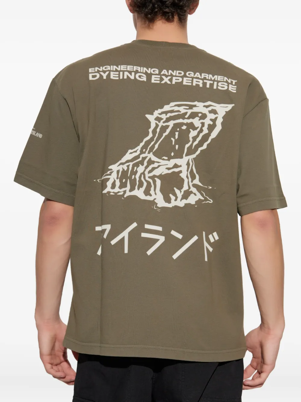 Stone Island compass-logo graphic t-shirt Groen