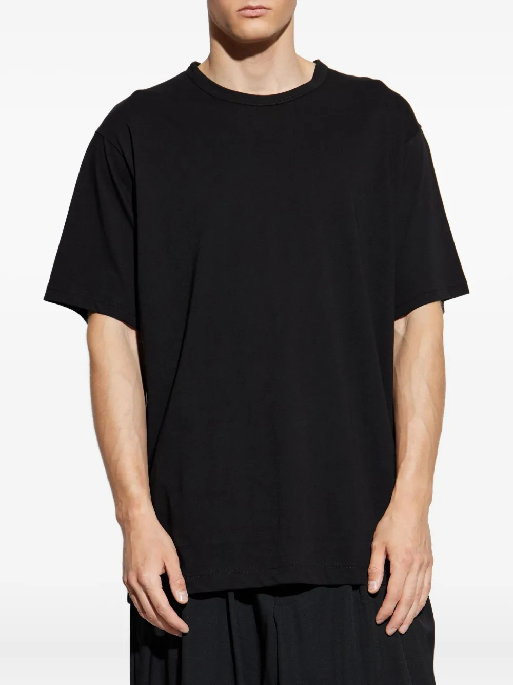 Yohji Yamamoto short-sleeve cotton t-shirt Zwart