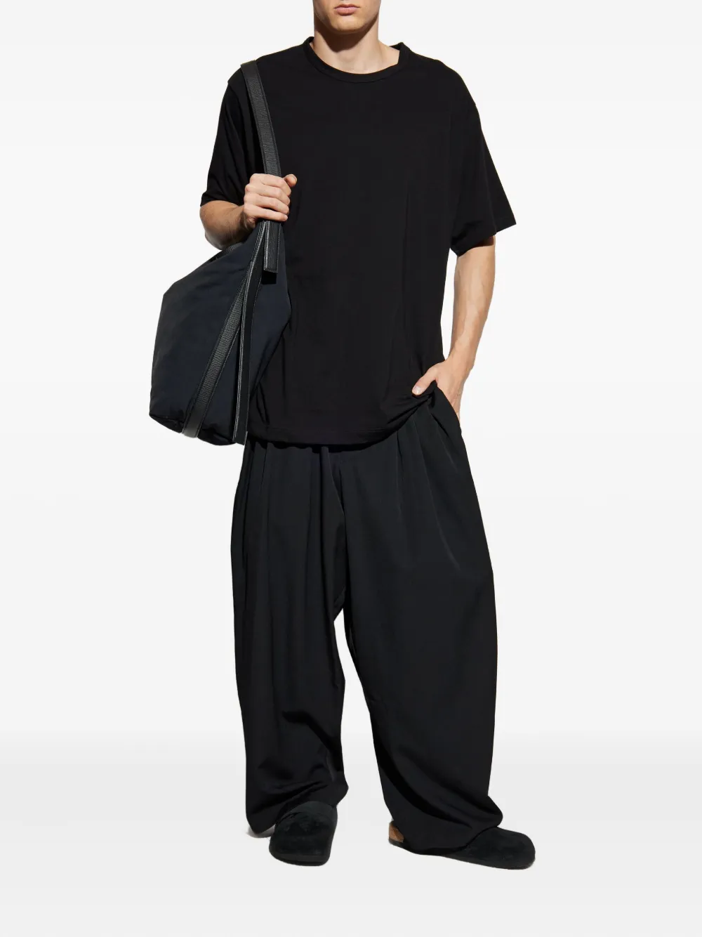 Yohji Yamamoto short-sleeve cotton t-shirt - Zwart