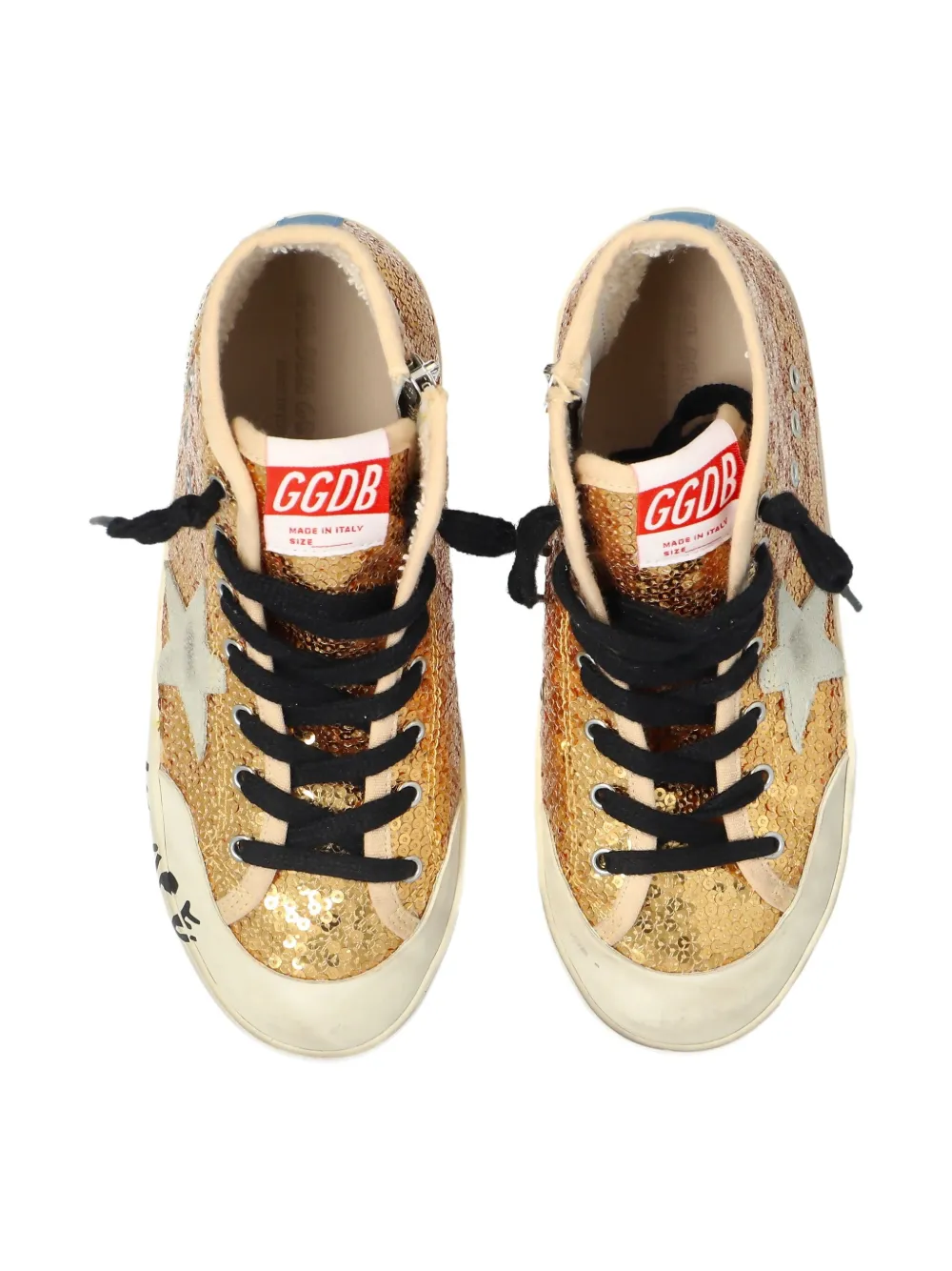 Golden Goose Sequin-embellishment Star-patch Sneakers In Gold