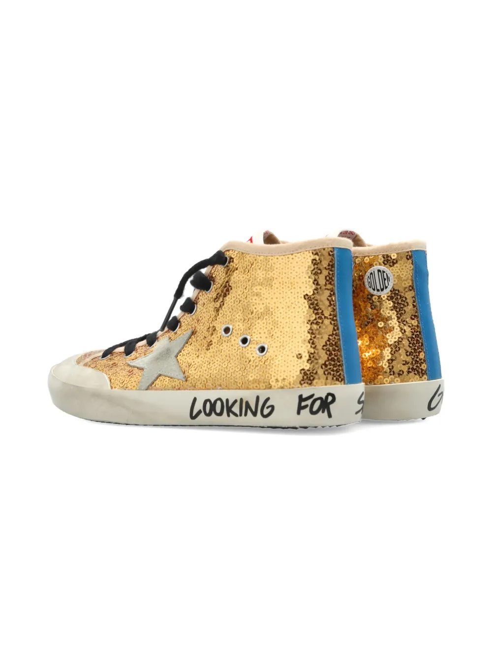 Golden Goose Sequin-embellishment Star-patch Sneakers In Gold