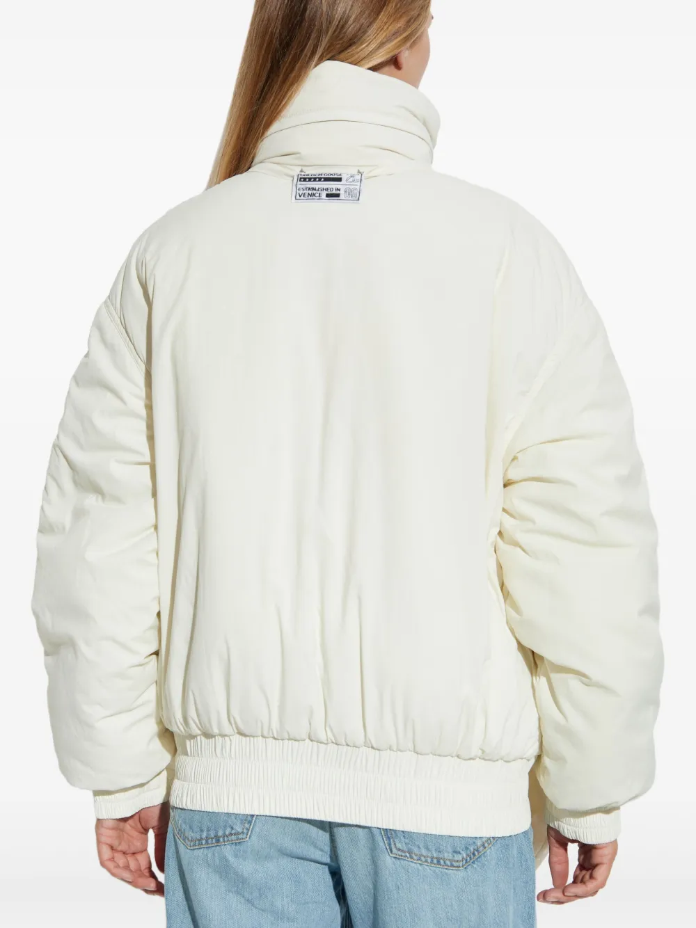 Golden Goose Flap-pockets Puffer Jacket In White