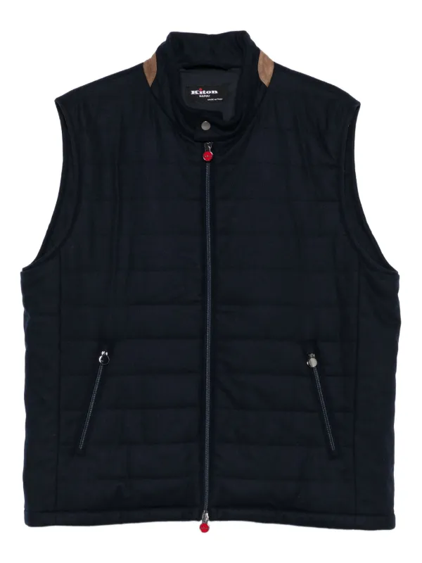 Kiton Quilted Vest in Blue