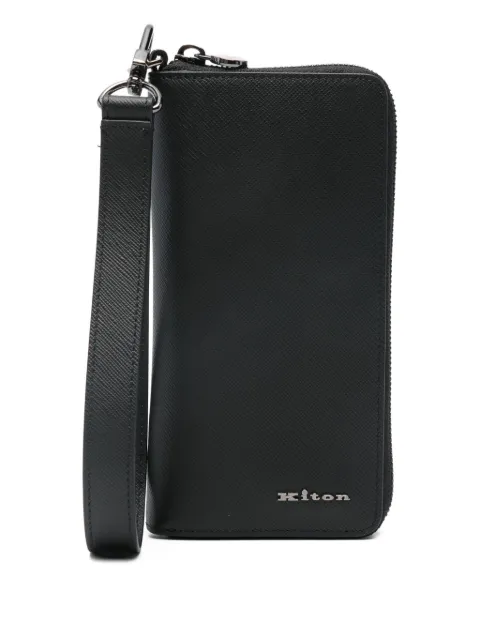 Kiton zip-around leather wallet