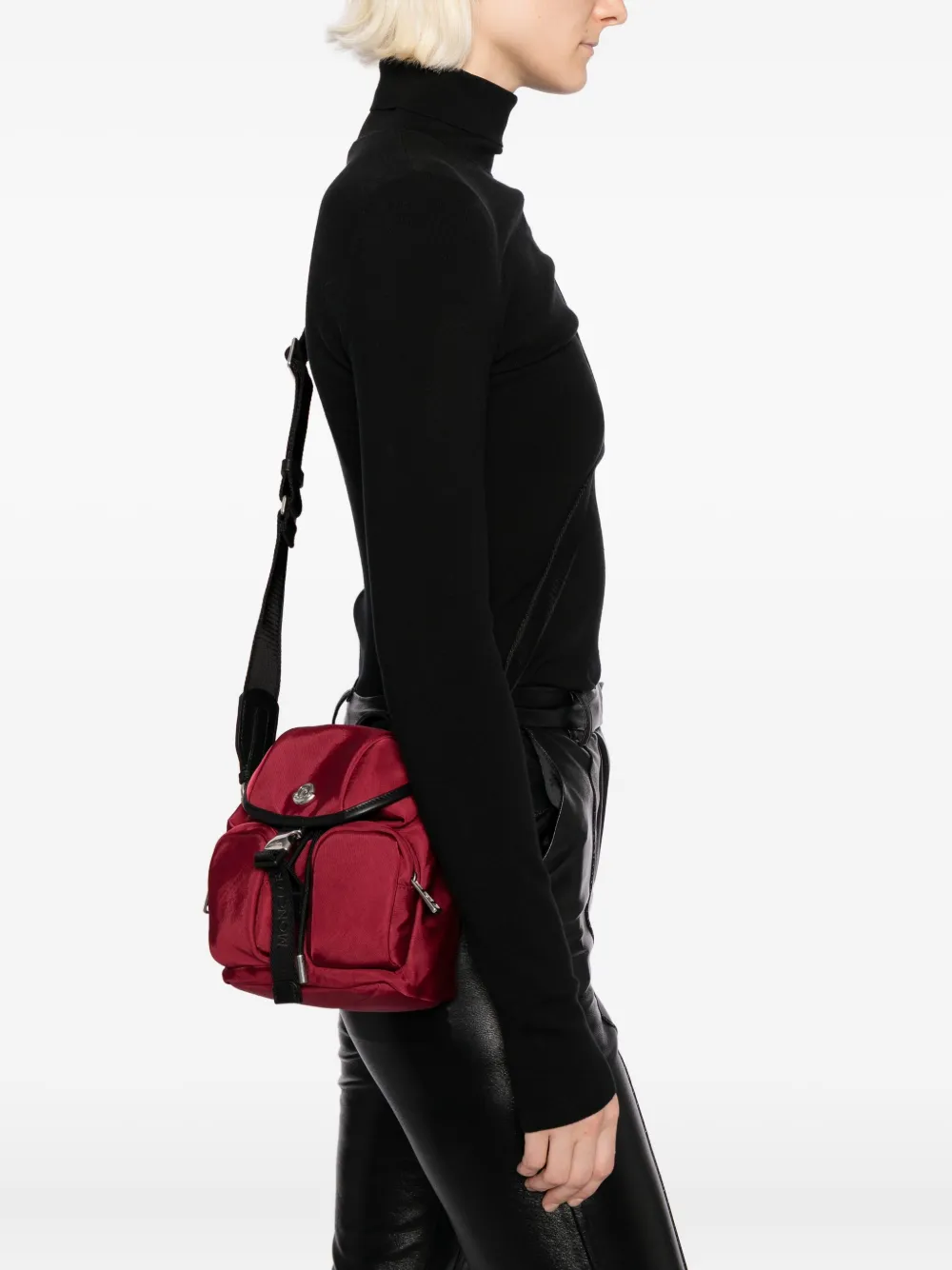 Moncler Mini Trick Crossbody Bag In Burgundy