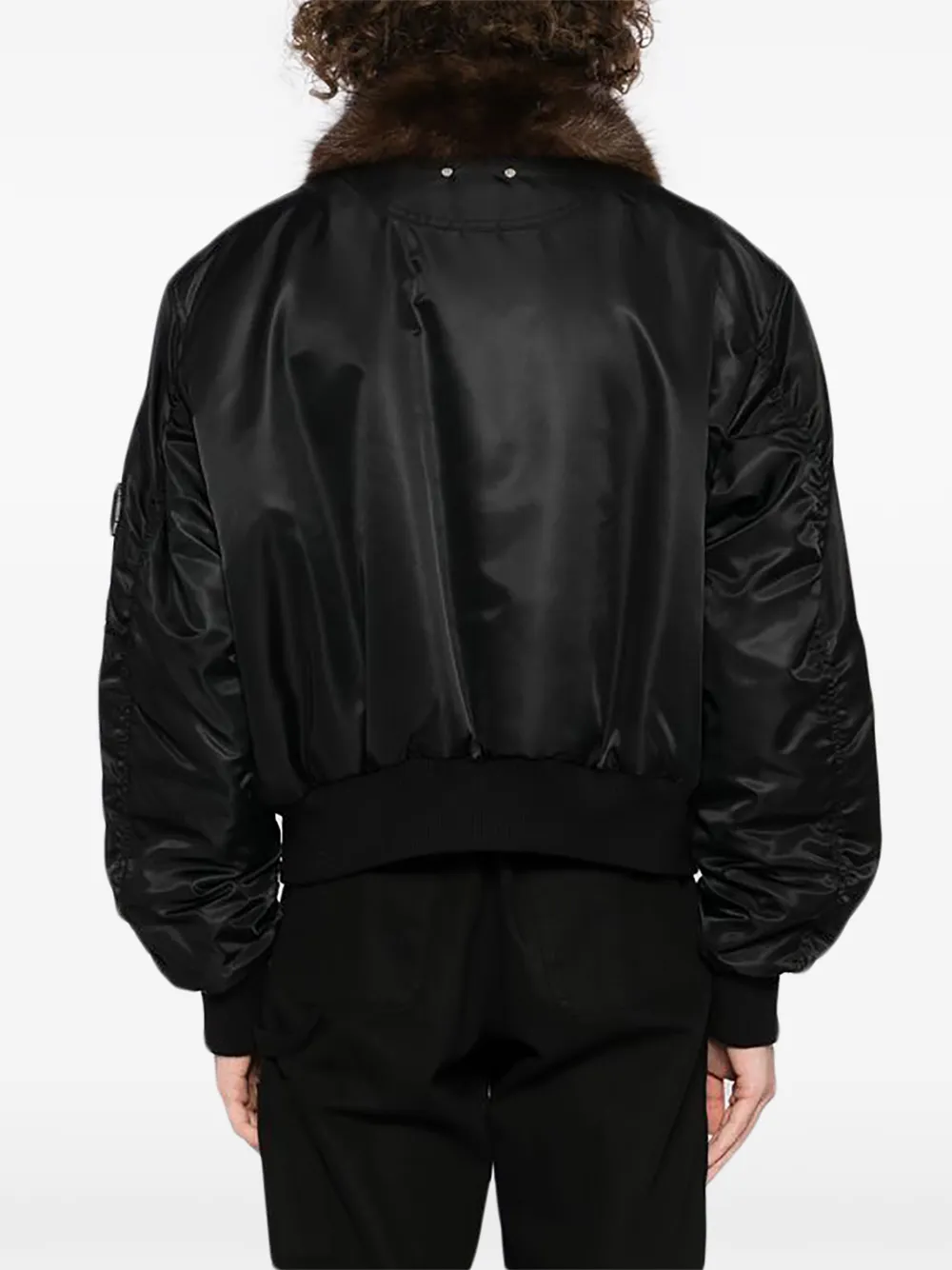 Andersson Bell Faux-fur Collar Leather-patch Bomber Jacket In Black