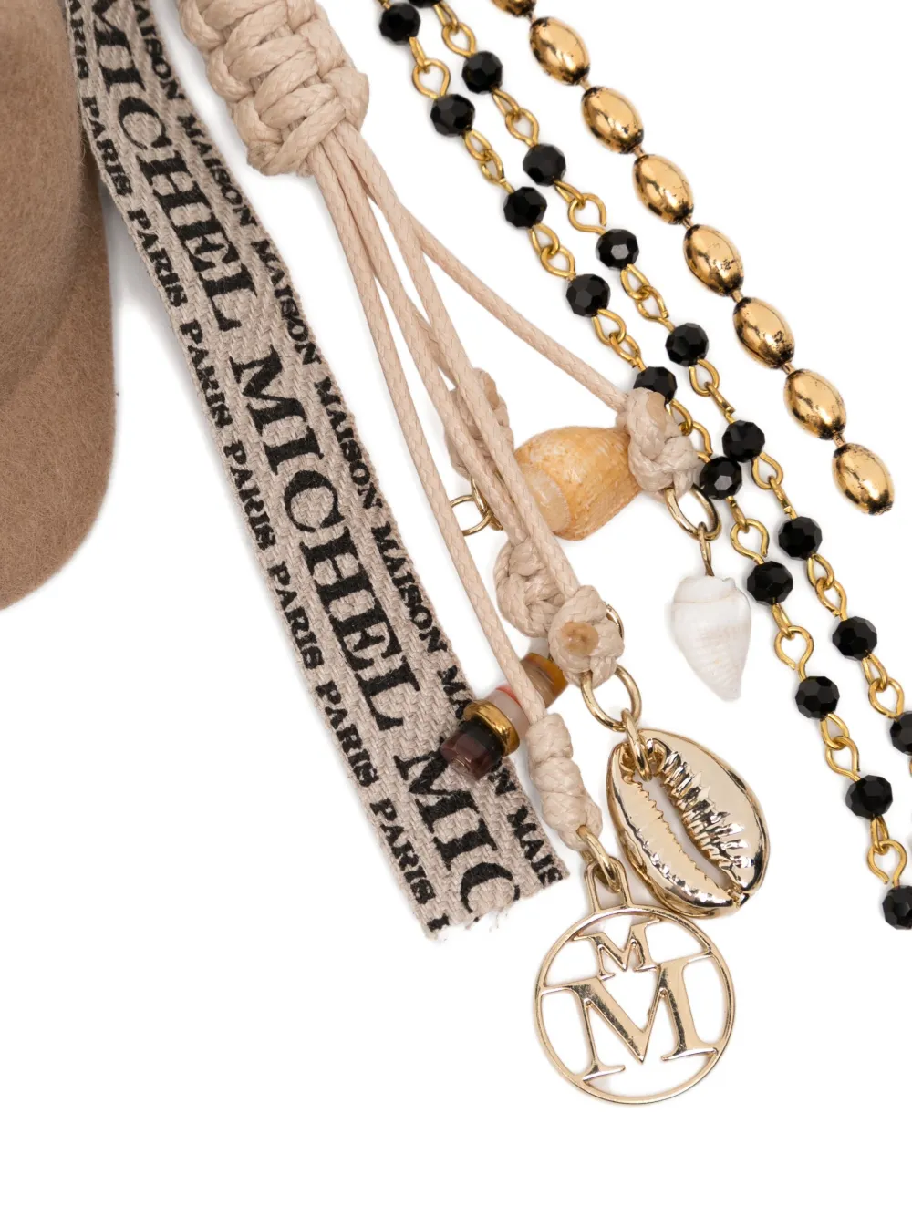 Maison Michel Martina sleutelhanger Beige