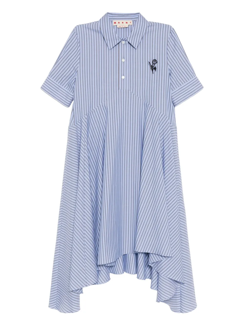 Marni tulip-embroidered striped dress | Blue | Image 1
