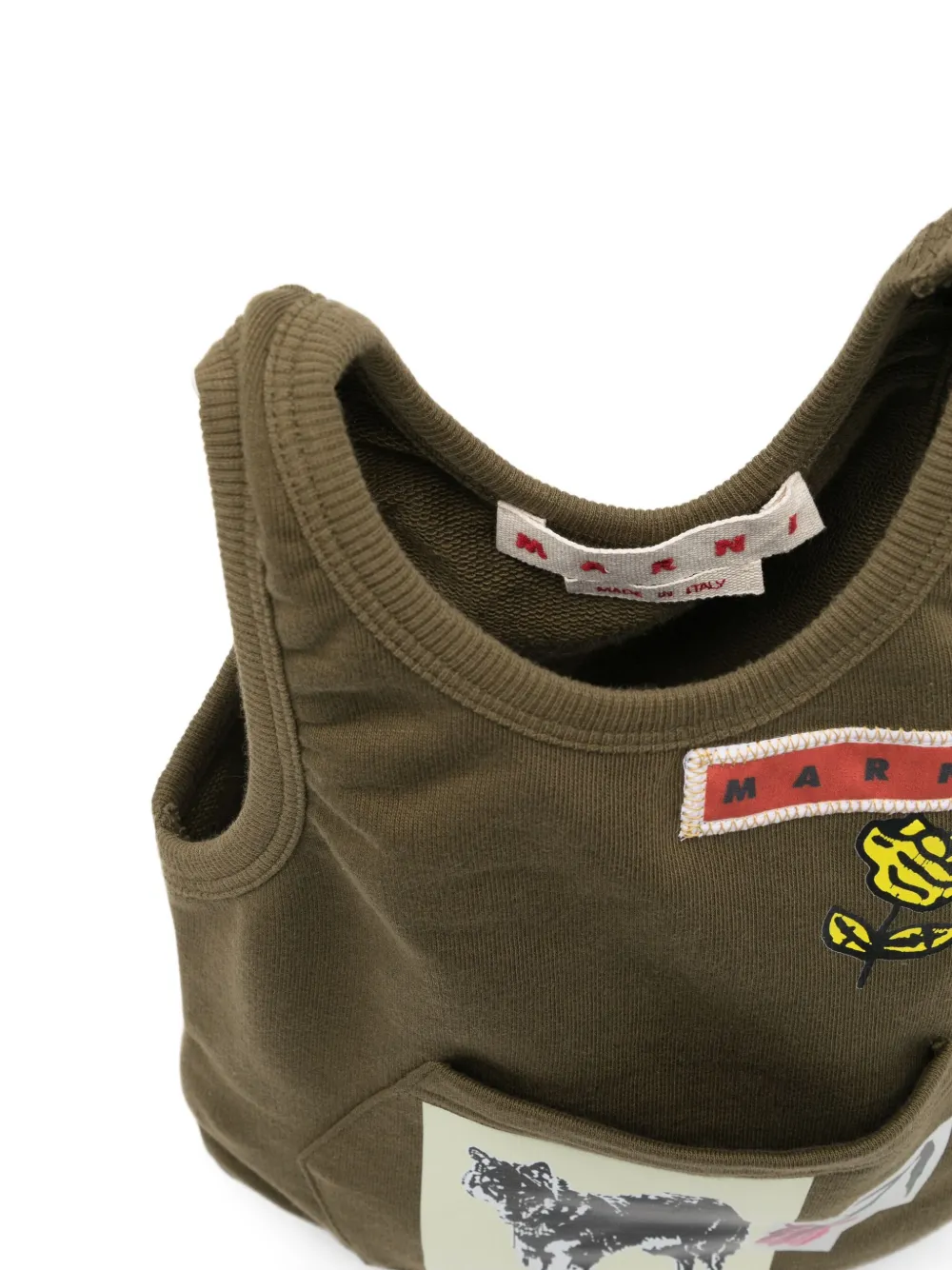 Marni Graphic-print Tote Bag In Green