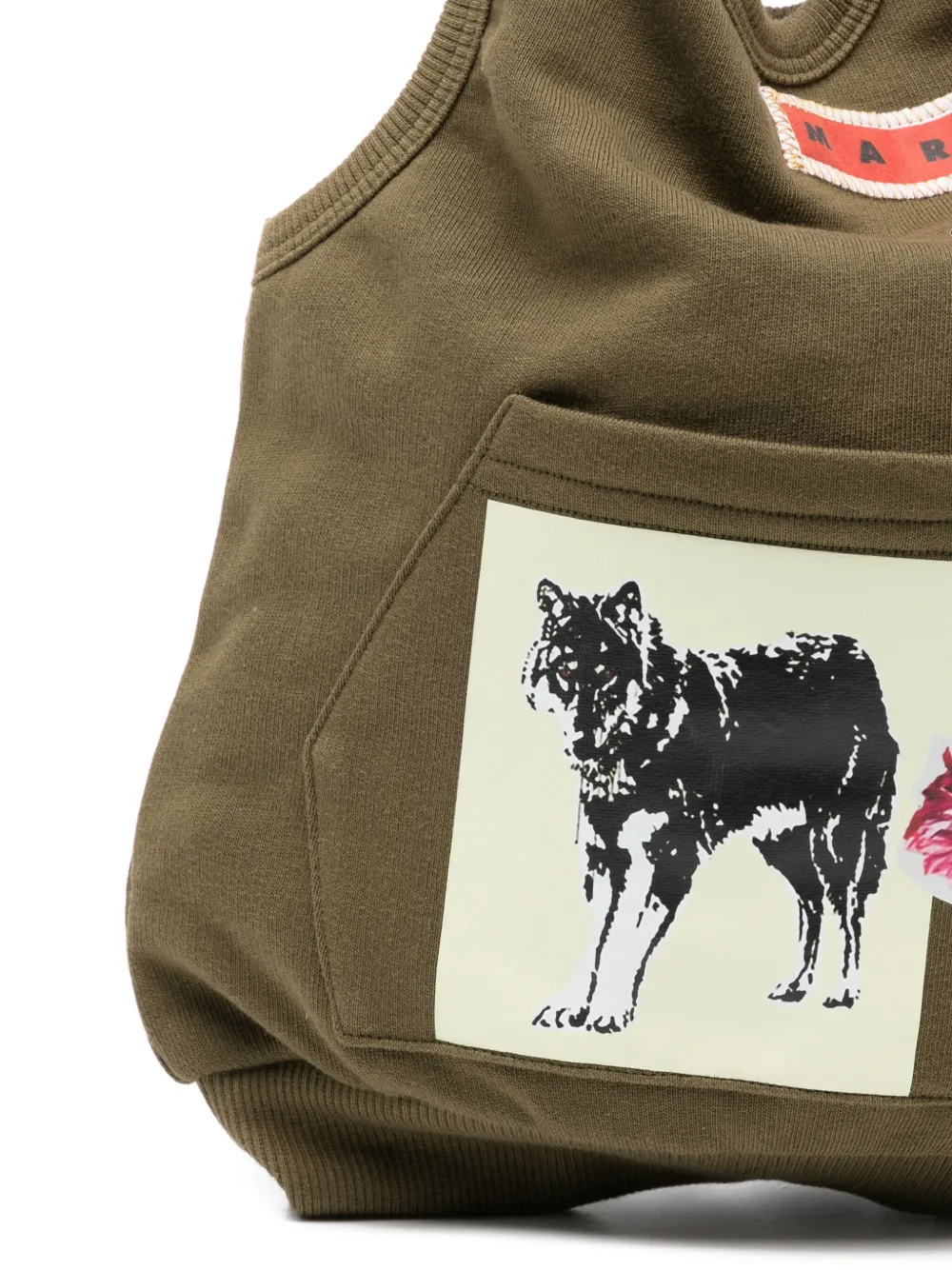 Marni Graphic-print Tote Bag In Green