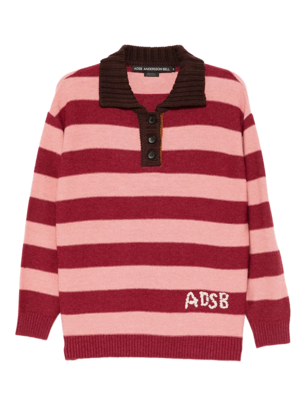 Andersson Bell logo-embroidered striped polo top | Pink | Image 1