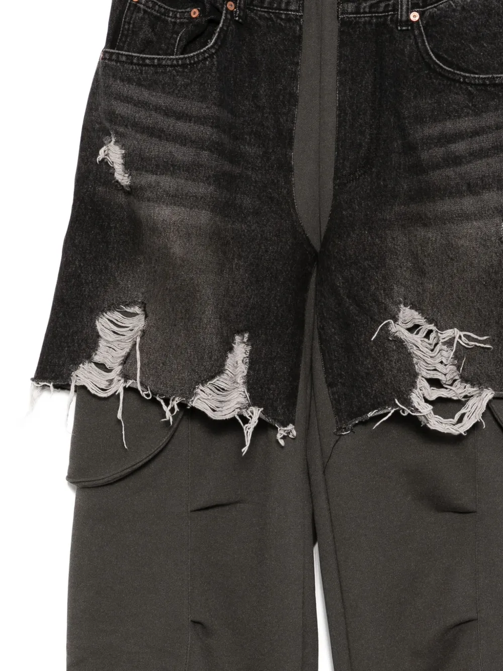 Andersson Bell Denim-inset Trousers In Black